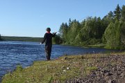 Flyfishing section in the river Ljungan nearby Brtnan
